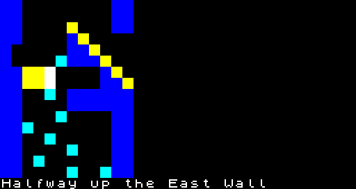 Halfway up the East Wall